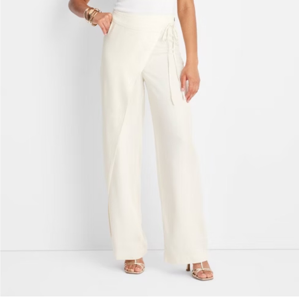 🚨Women's Mid-Rise Sarong Wide Leg Pants - Future Collective™ with Jenee N…